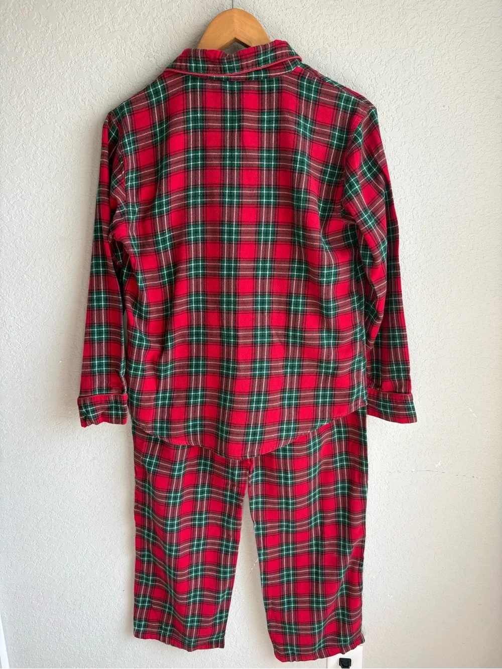 Ralph Lauren Tartan Plaid Flannel Pajama Set Red Green Holiday M